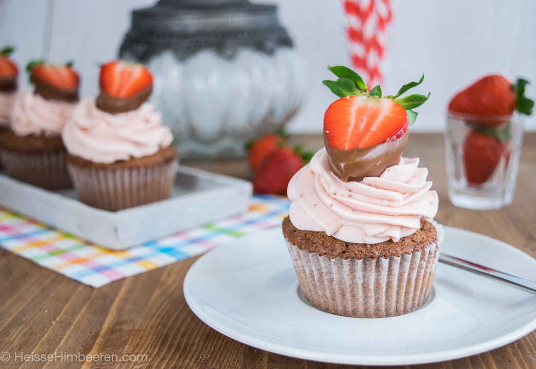 Erdbeer Nougat Cupcakes
