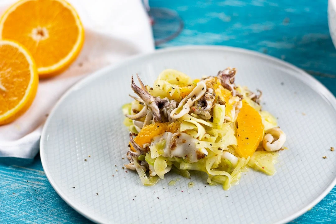 Rezept enchel Salat mit Calamares