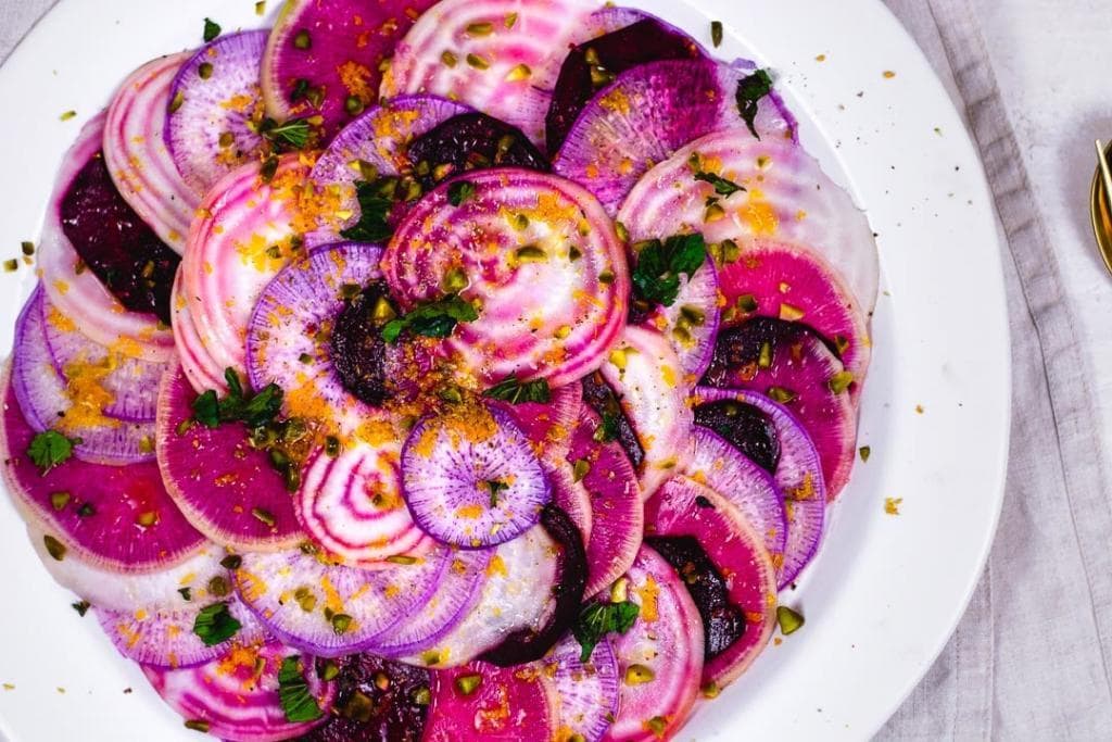 Einfaches Rote Bete Carpaccio.