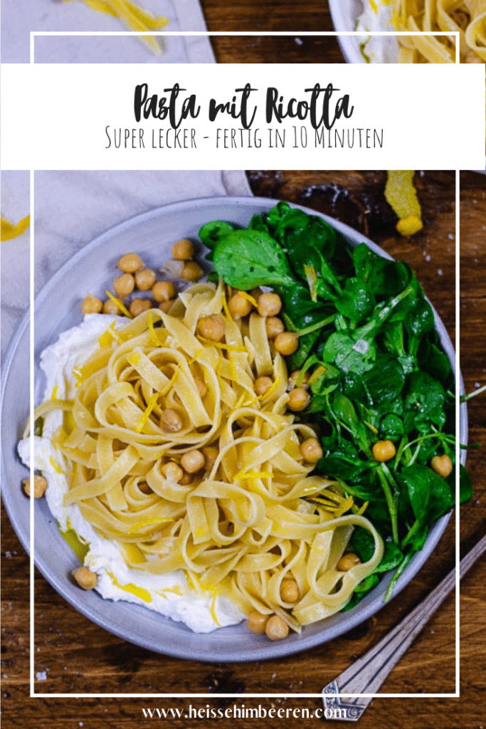 Rezept der Pasta mit Ricotta als Grafik