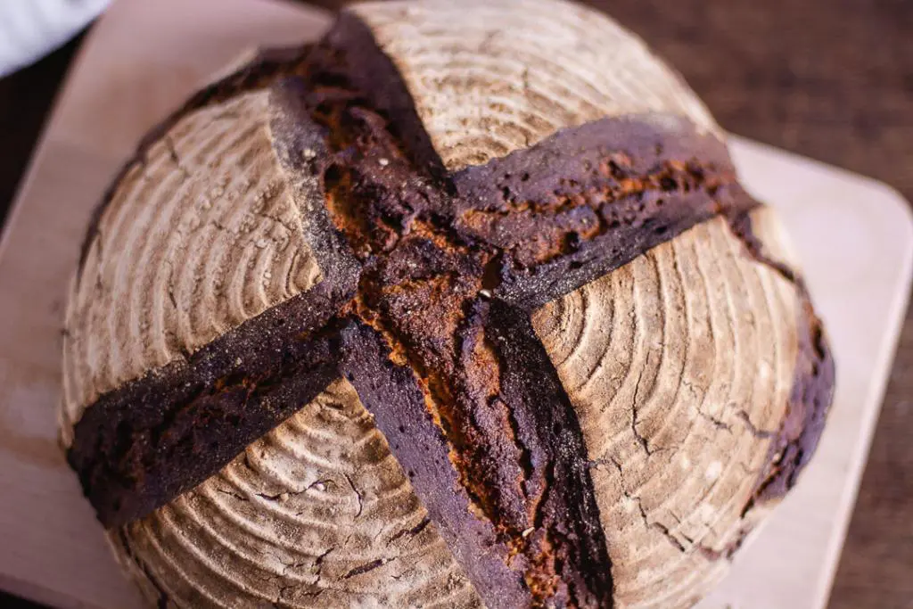 Brot backen, aus einem Teig wird ein Sauerteigbrot