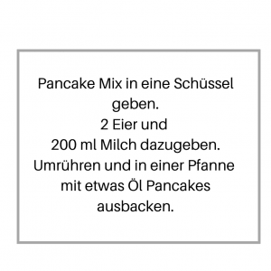 Das Etikett für den Pancake Mix.