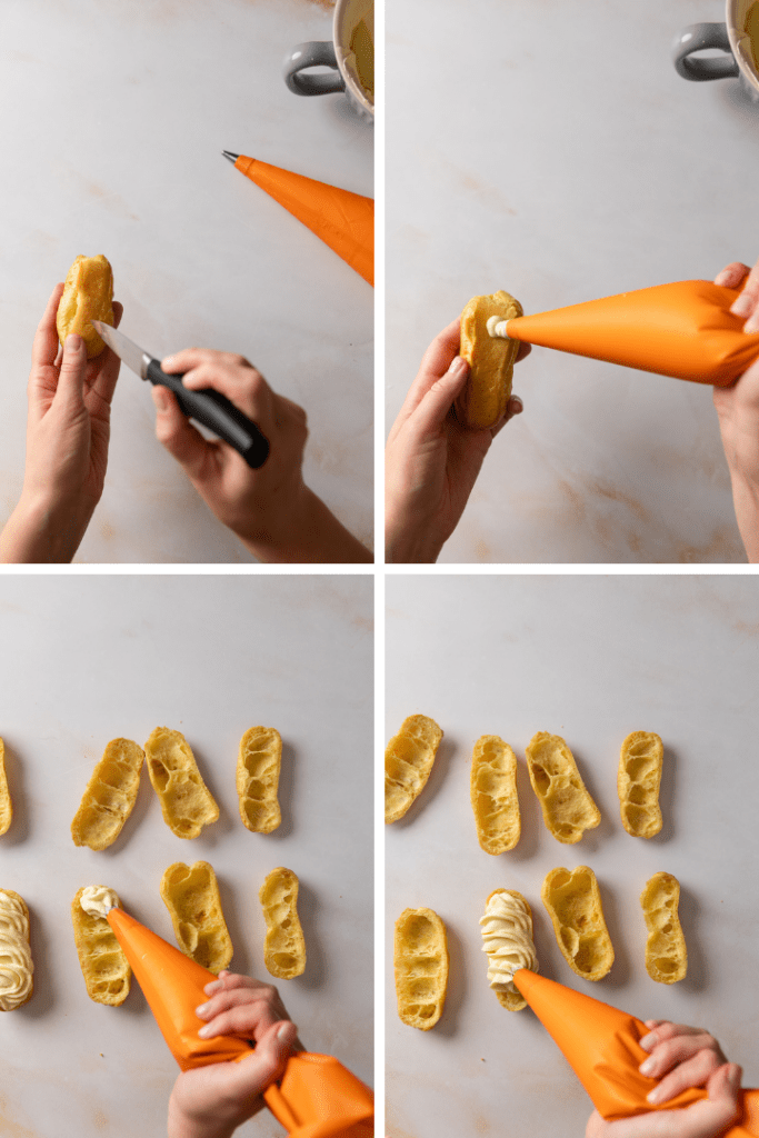 Französische Eclairs mit Vanillecreme Füllung (Originalrezept)