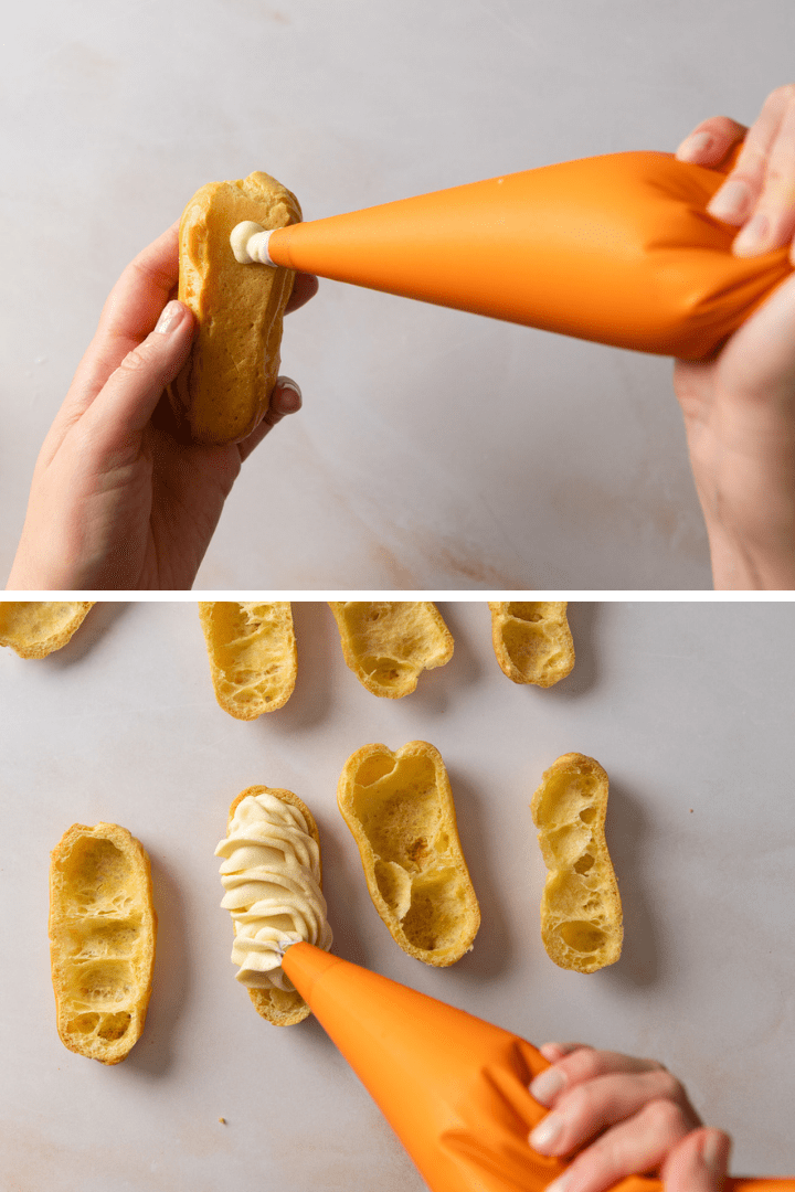 Französische Eclairs mit Vanillecreme Füllung (Originalrezept) Französische Eclairs mit Vanillecreme Füllung (Originalrezept)