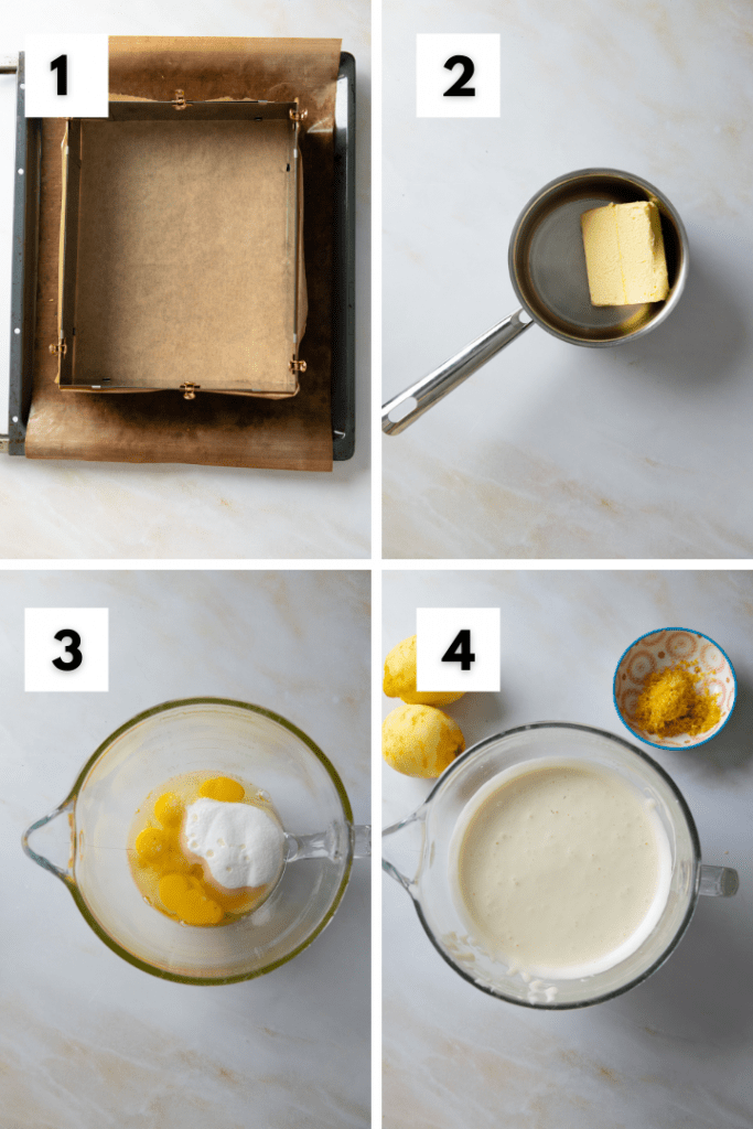 Die Butter wird geschmolzen und in den Teig vermengt.