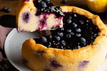 Veganer Käsekuchen ohne Boden (das geniale Baukasten-Rezept) Veganer Blaubeer Käsekuchen ohne Boden