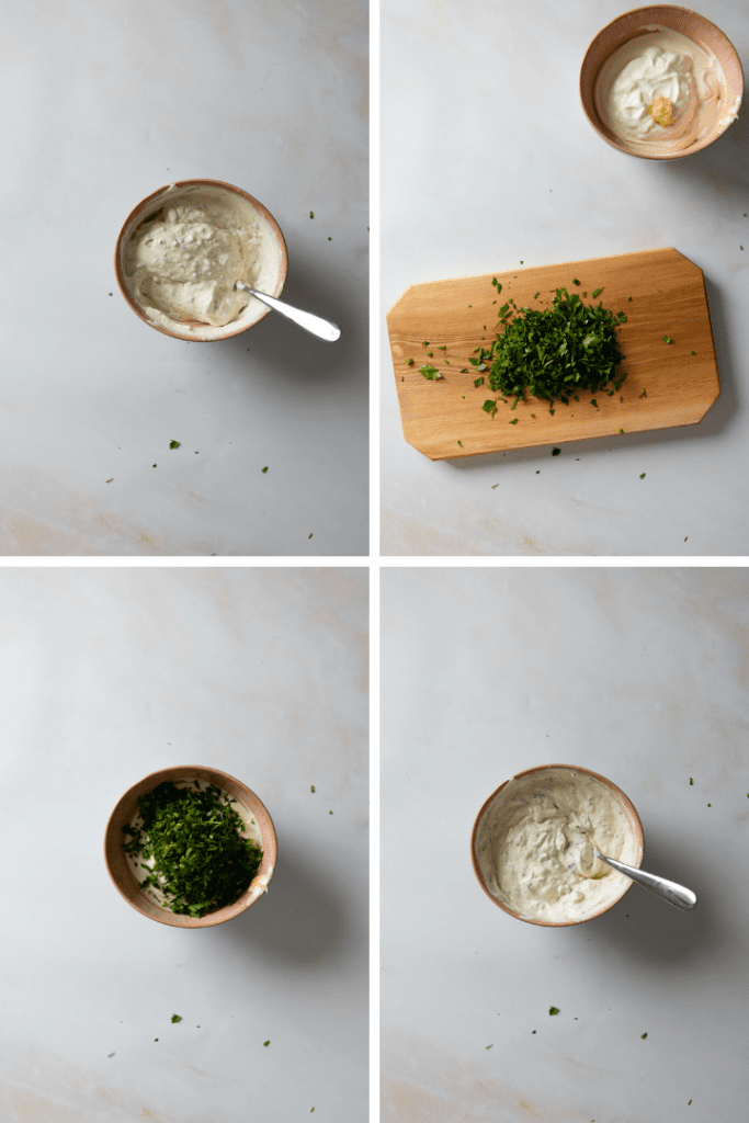 Gebratene Champignons wie vom Weihnachtsmarkt mit Knoblauchsoße