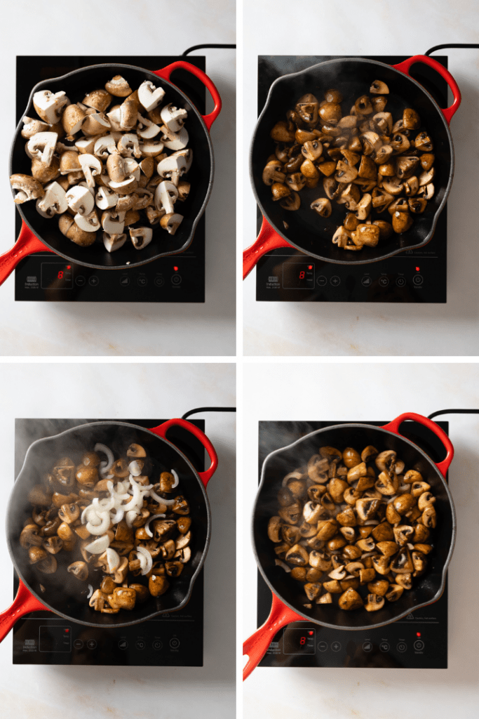 Gebratene Champignons wie vom Weihnachtsmarkt mit Knoblauchsoße