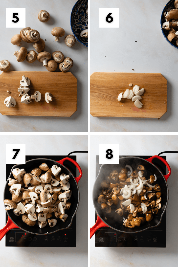 Gebratene Champignons wie vom Weihnachtsmarkt mit Knoblauchsoße