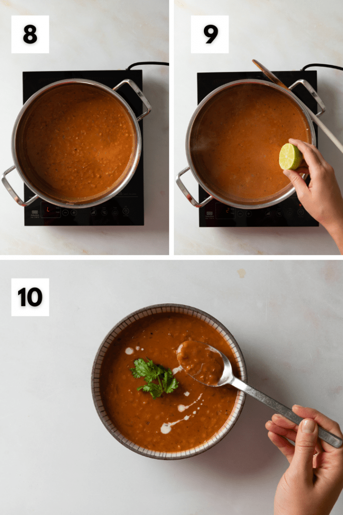 Etwas Limette und Kokosmilch runden die Suppe ab.