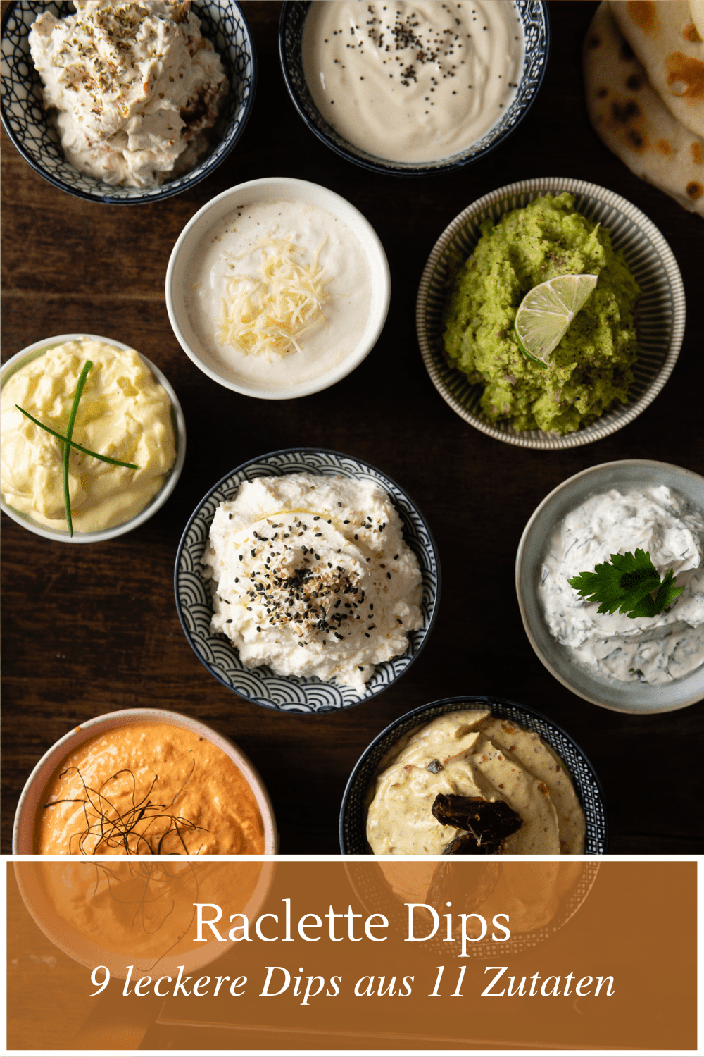 9 Dips zu Raclette & Fondue aus 11 Zutaten