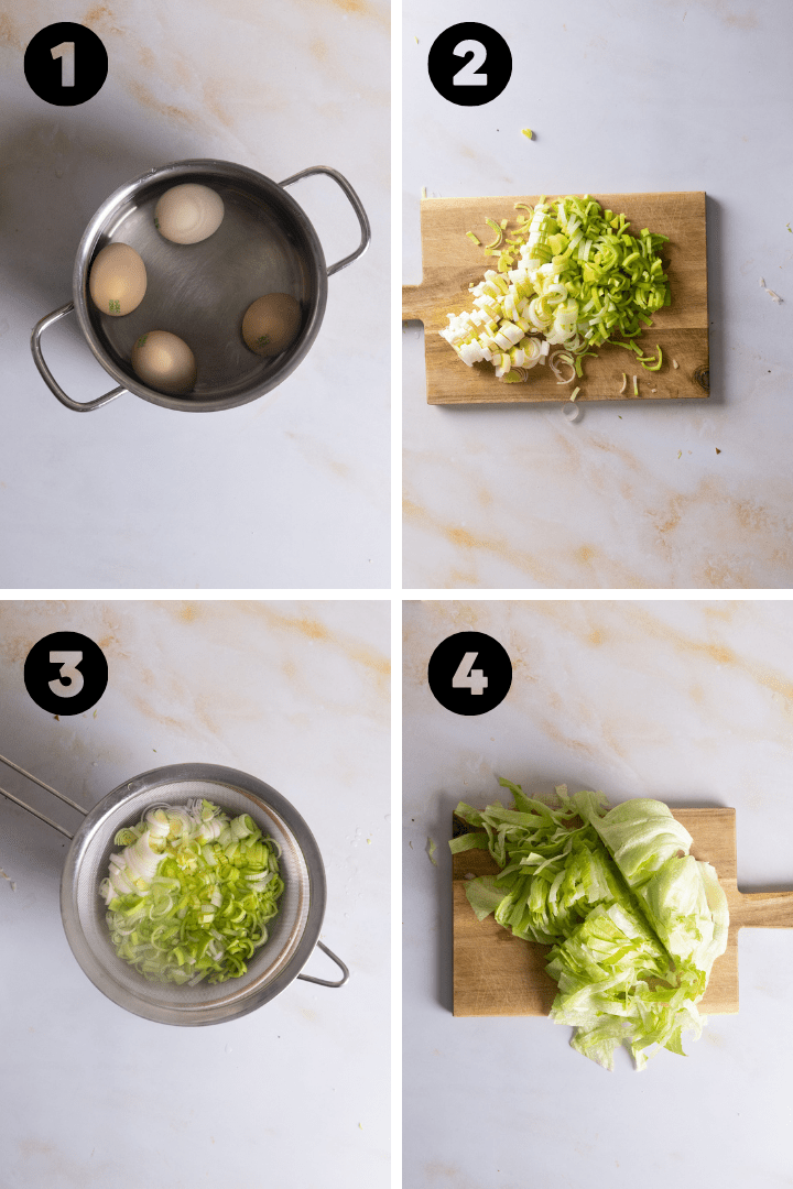 Vegetarischer Schichtsalat mit Eisbergsalat in 15 Minuten