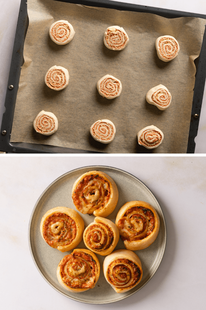 Pizzaschnecken mit Blätterteig &amp; Käse in 10 Minuten