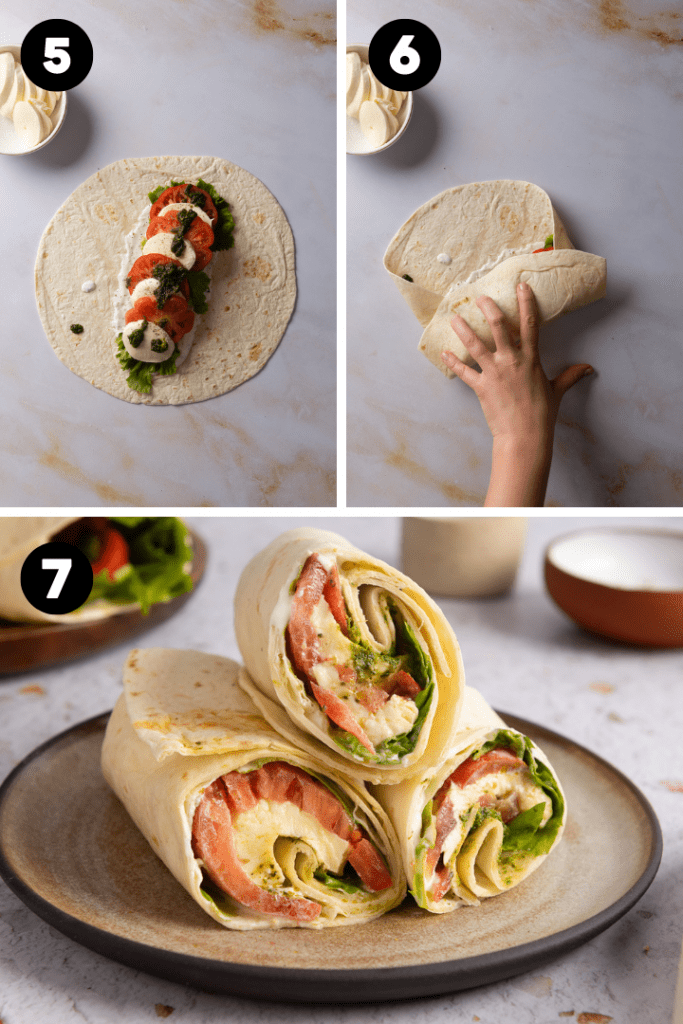 Tomate Mozzarella Wrap in 10 Minuten (Vegetarisch)