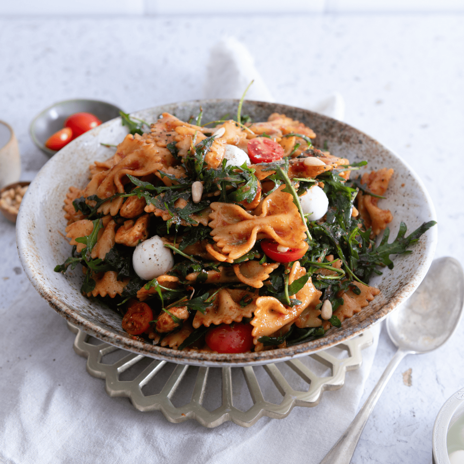 Mein italienischer Nudelsalat mit Rucola