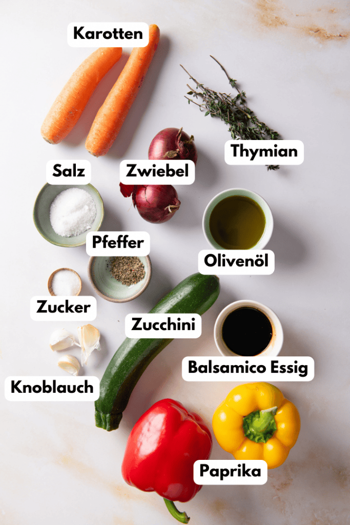 Alle Zutaten für das Gemüsepfannen Rezept.
