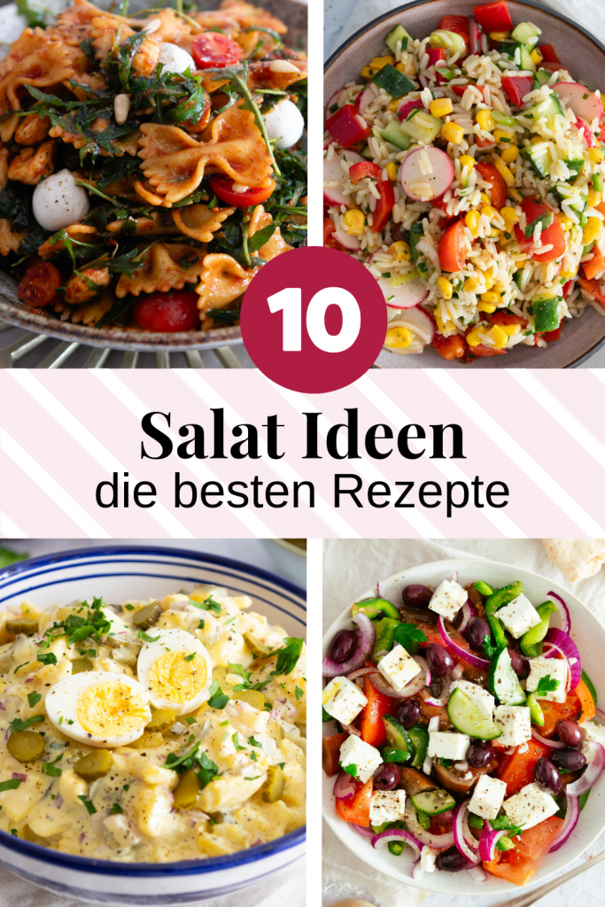Die 10 besten Salate als Rezepte in einer Grafik.