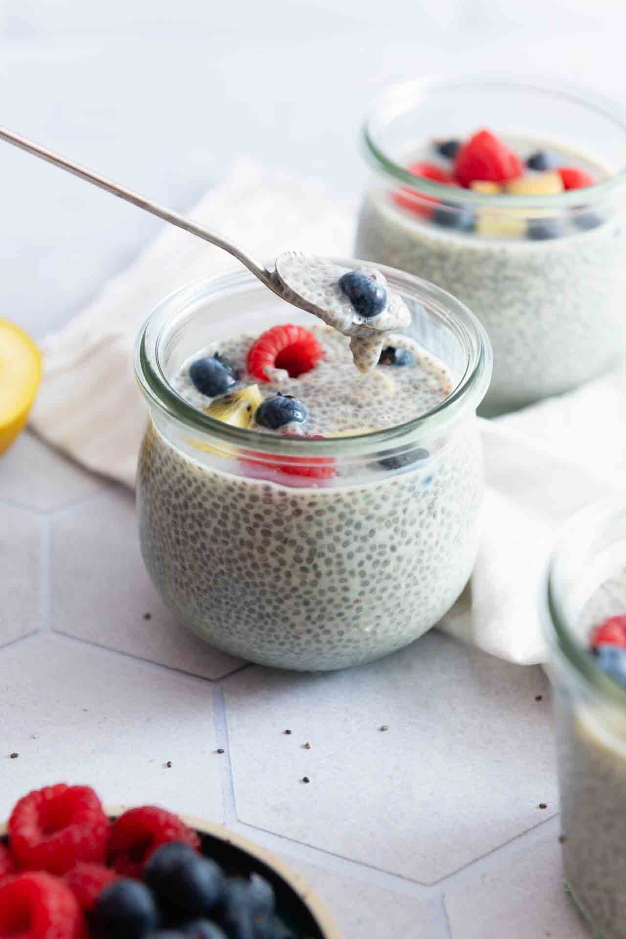 Milch Pudding Chia Pudding mit Milch