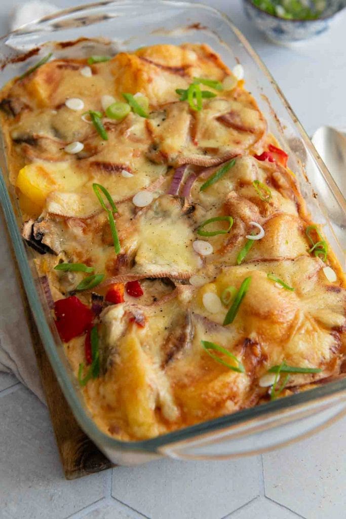 Raclette Käse Reste verwerten zum Auflauf