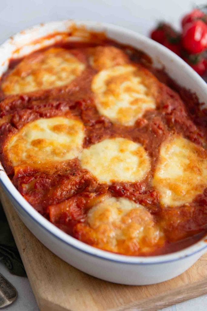 Cannelloni mit Ricotta und Spinatfüllung