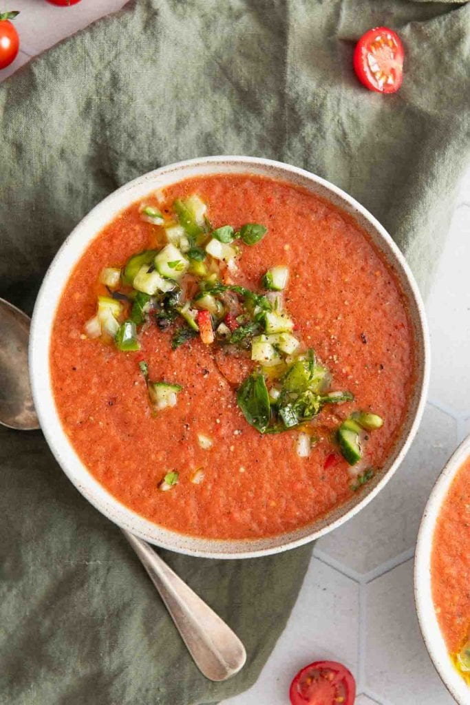 Meine Gazpacho nach dem Andaluz Rezept original und authentisch.