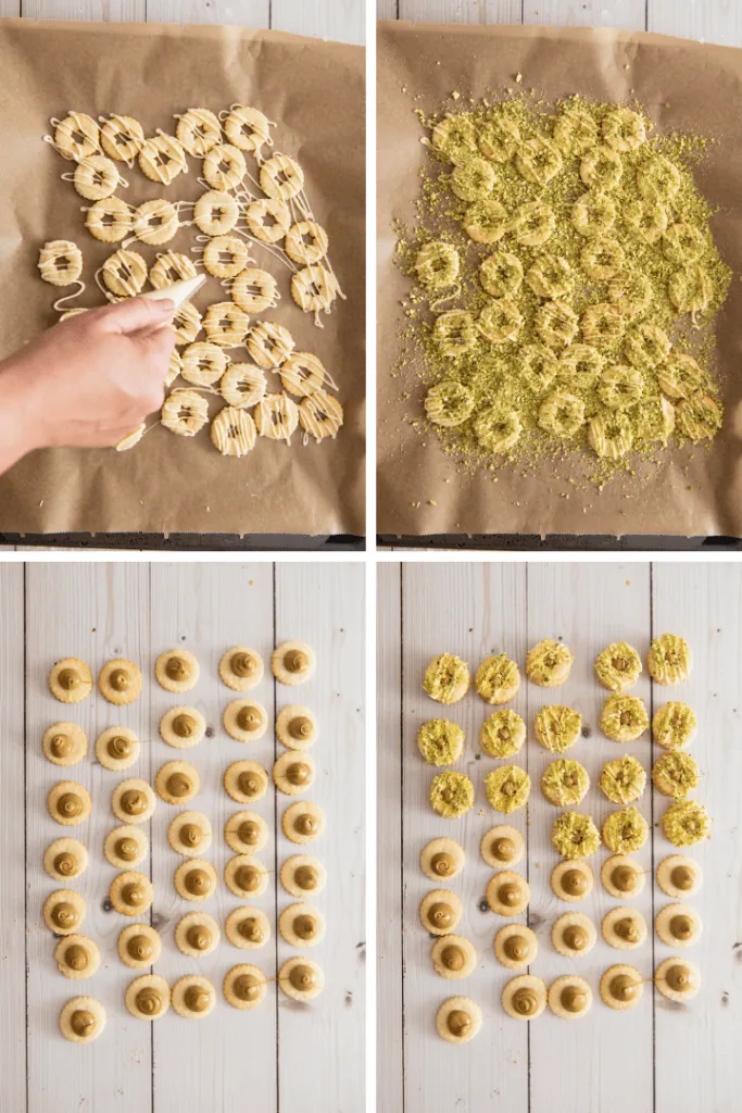 Die Plätzchen werden Schritt für Schritt zubereitet.