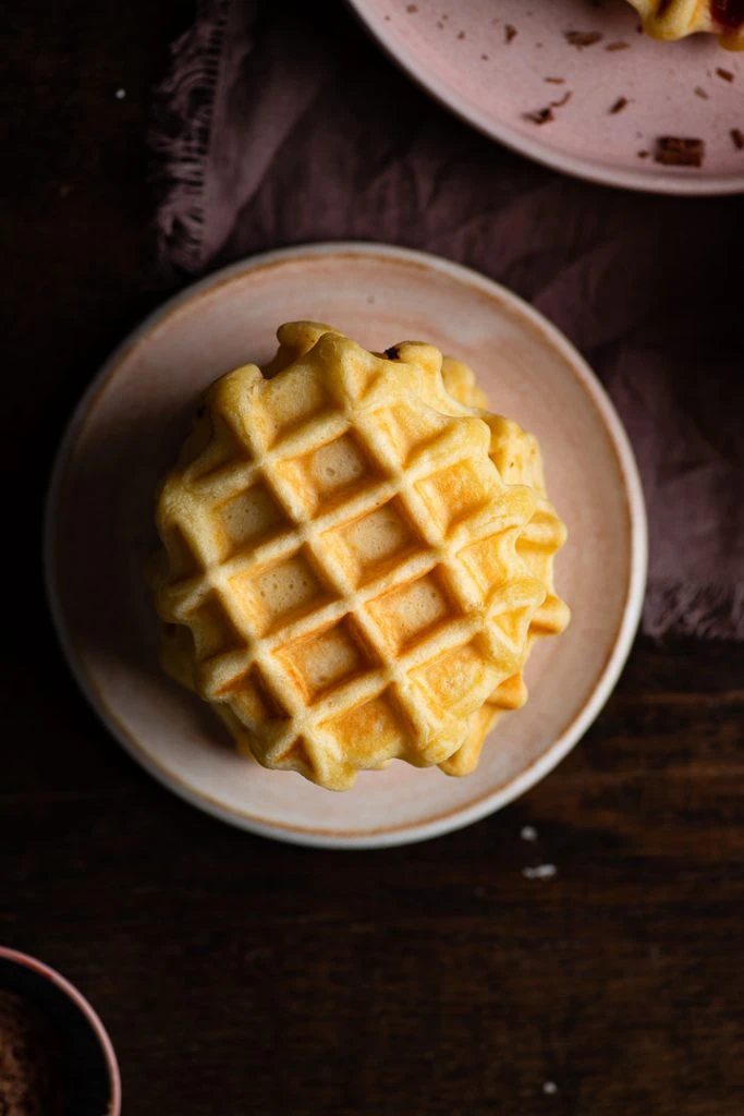 Die belgische Waffeln auf dem Teller.