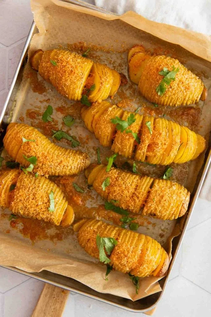 Die Fächerkartoffeln aus dem Backofen.